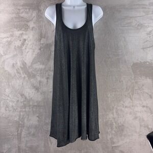 Alice +‎ Olivia Dress Womens XS Dark Gray Metallic Sleeveless Midi